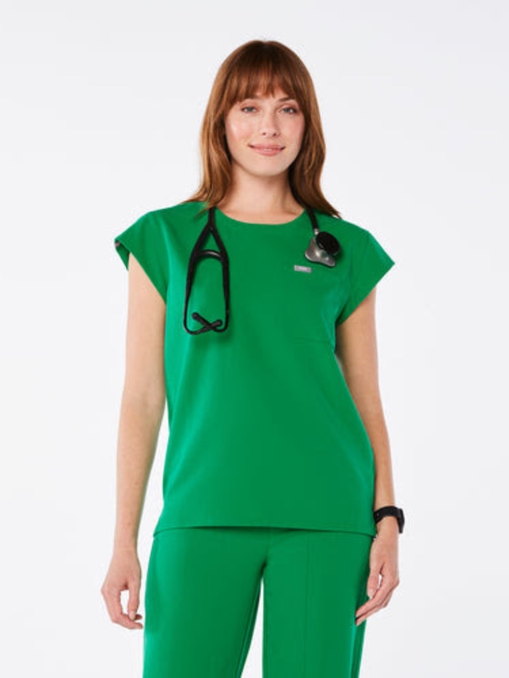 FIGS Lucia Scrub Top - Evergreen - XS